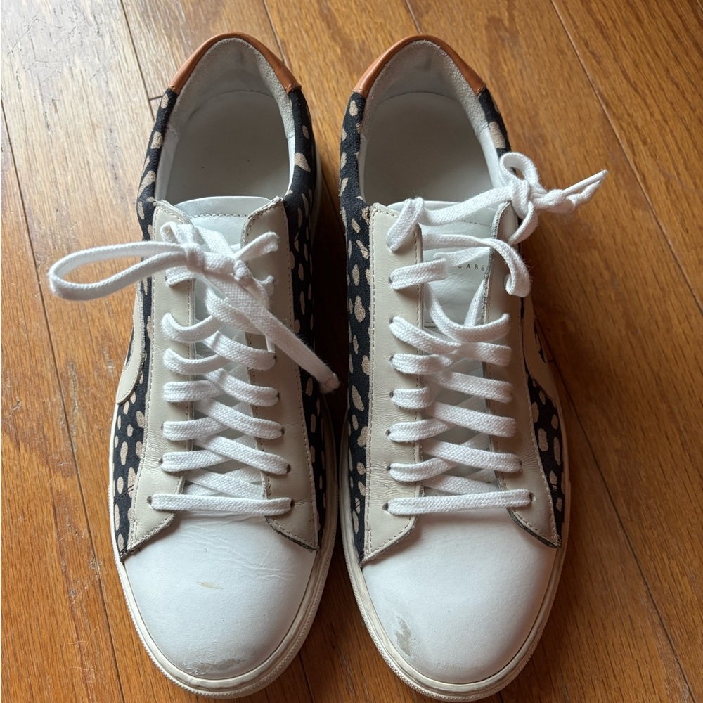Oliver Cabell women’s low Black and White Sneakers with Brown Accents - Picture 9 of 10